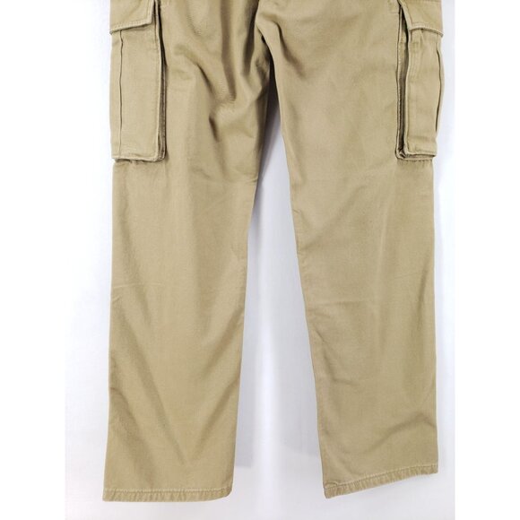 Levis Relaxed Fit Cargo Pants Mens 31x32 Tan Cotton Chino High Rise Tapered Leg - Picture 7 of 11